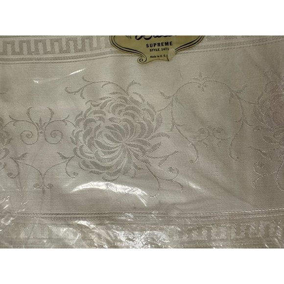 Bates Supreme Ivory Table Cloth Cover Style #1471 54"x72" Vintage NEW - Picture 3 of 6